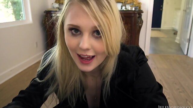 Skinny blonde teen hardcore action