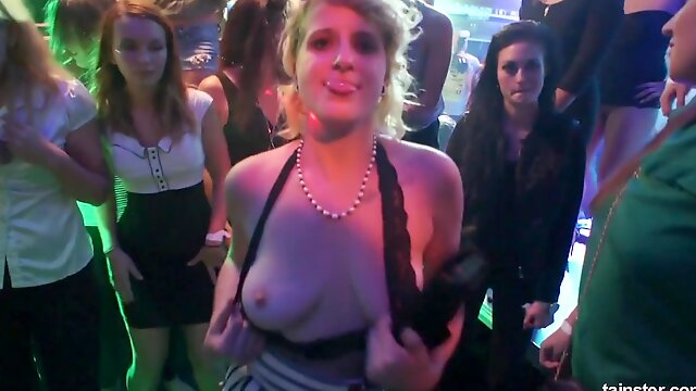 She shows me her big boobs in the club