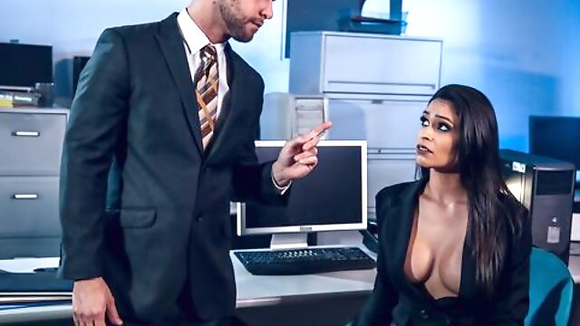 Two brunettes Jane Wilde and Katana Kombat fucked by the boss