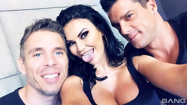 Two awesome men are double penetrating a hot MILF Jasmine Jae