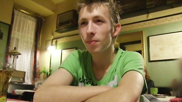 Blonde Czech twink enjoys anal after a few drinks