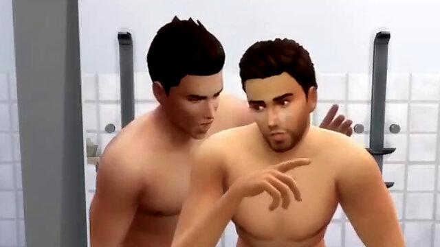 Gay GYM shower mega-bitch - Sims 4