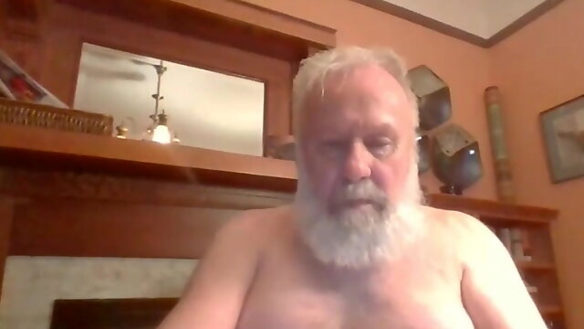 Grandpa cum on webcam