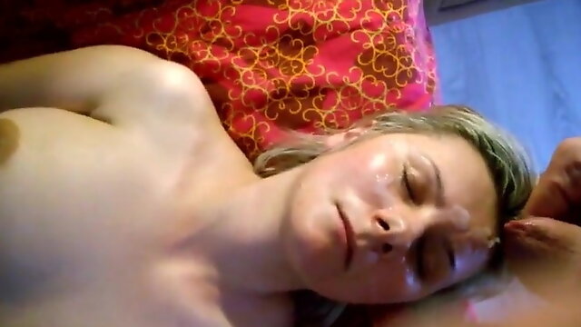 Slut wife with hot body hates facials so he films them all