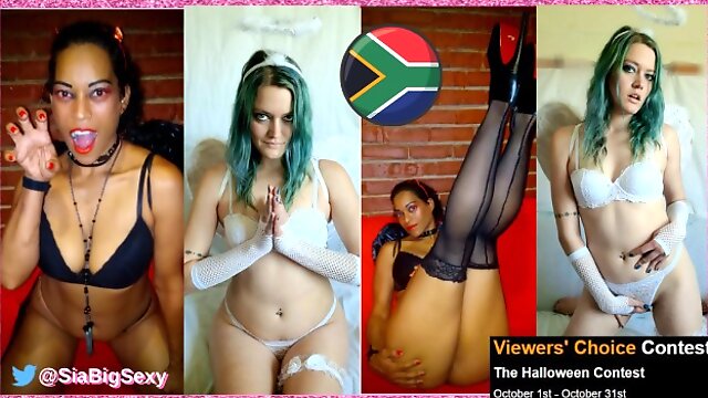 (Afrikaans JOI) Devilish Ebony vs Ivory Angel, Which South African Slut will get ur Cum?