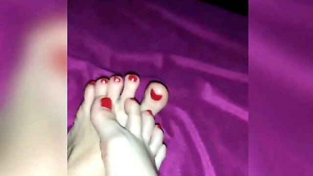 My wife play with her feet