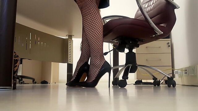 Secretary Stockings, Heels, Italian