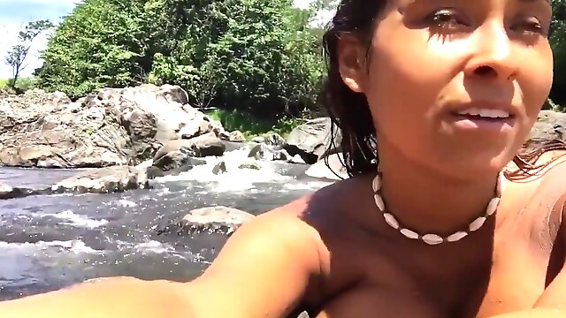 Youtuber Tasha Mama Outdoor Bathtub and Swim Bare