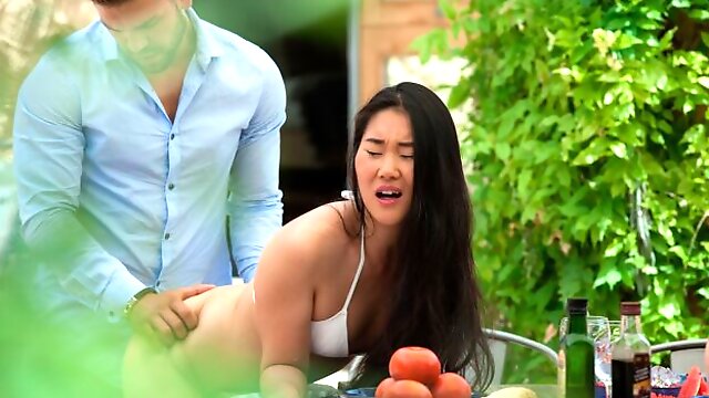 Asian angel Katana knows how to make him cum in a quick way