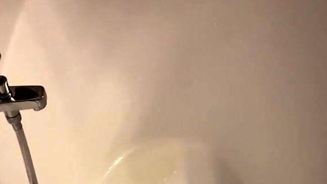 Squirt piss with hard cock in my bath
