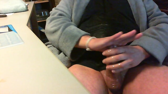 Watch porn, piss with hard cock and cum