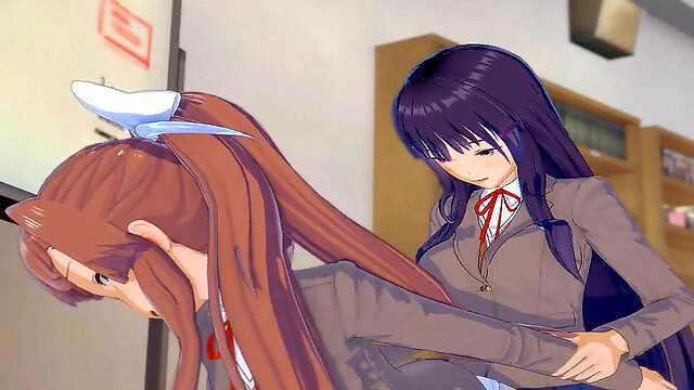 Lesbian hentai, monika futa, manga porn