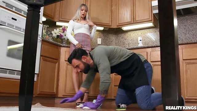 Aesthetic teen blonde Lilly Bell decided to cheat on her boyfriend