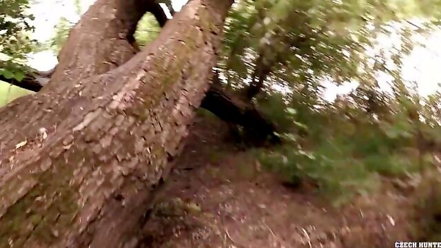 Thirsty gay fucker taking that dick while in a tree (on a tree?)