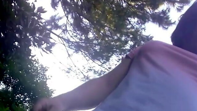 Ancelina Crossdresser Outdoor Pink Dress Hiking