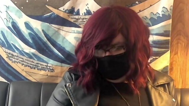 Masked Trans Girl Solo On Couch