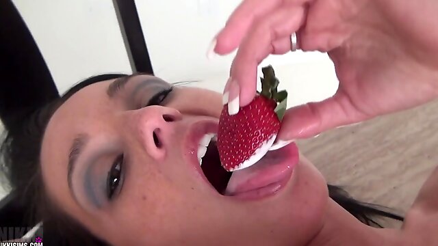 Nikki Sims - Valentines Day Solo Strawberry Eating