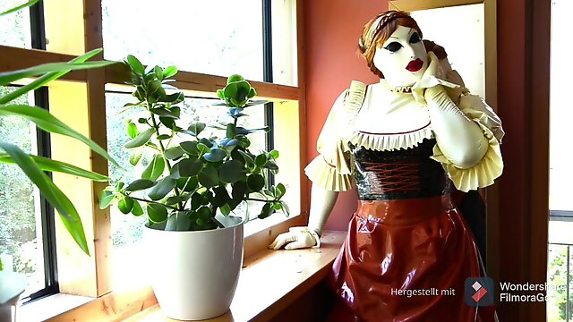 Latex Dirndl with Rubber Mask