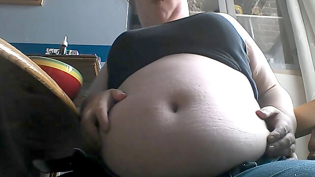 Bbw belly, feeder, wedged