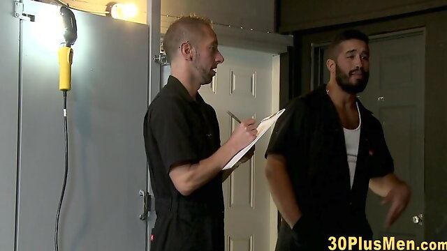 Workman bear cum sprays colleague