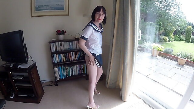 British School Uniform, Skinny Striptease, Small Saggy Tits