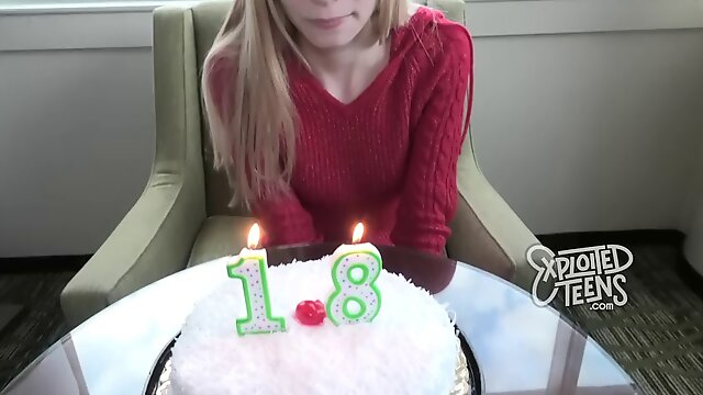 This skinny blonde turned 18 just a few days ago.