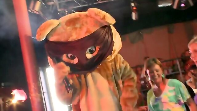 Blonde MILF worships strippers dick till it explodes with cum