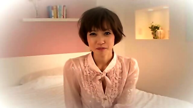 Adorable Japanese girl is doing casting couch interview