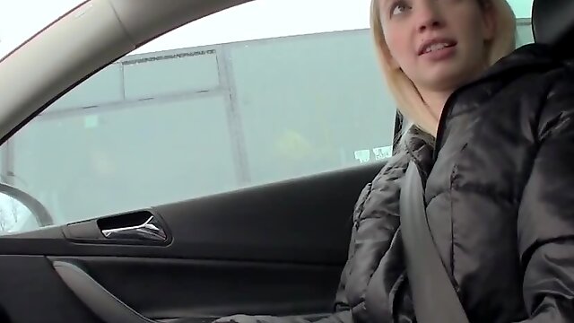 Driver picks up blonde who gives him BJ in car and not only