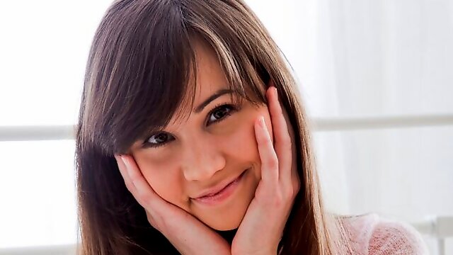 Cute young babe Aliya feels a big penis in her little pussy