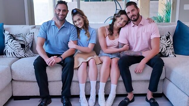 Mia Taylor and Sera Ryder are fucking with two older men