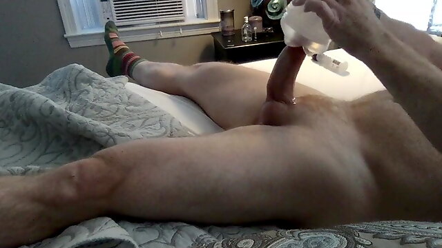  ginger dad masturbates - cums hard and loud with fleshlight