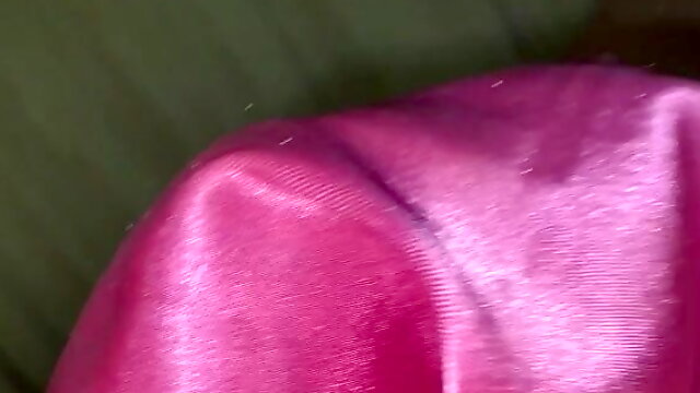 Me playing with pink satin panties.