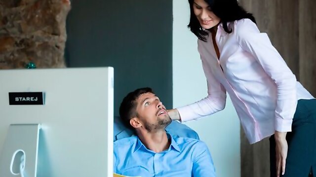 Awesome brunette Nikky Stills shows off her love for a new lover