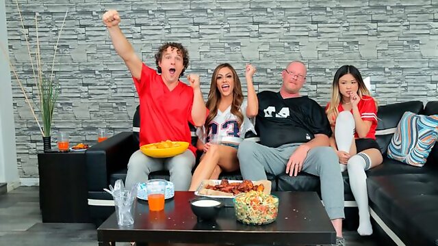 Aila Donovan and Lulu Chu are getting fucked by two big dicks