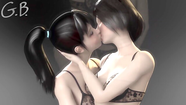 Lesbian Passionate Kissing