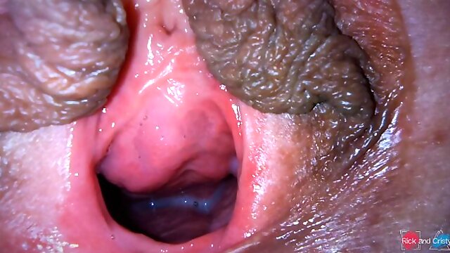 Cum dripping out of my pussy very close up!