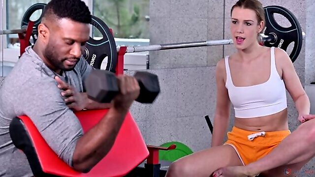 Svelte Blonde Alexis Crystal Gets Broken In by Her First BBC at the Gym GP1734