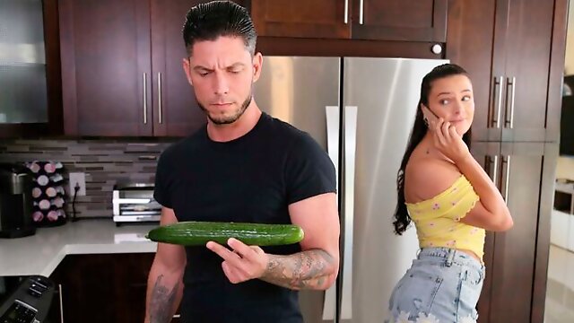 Cute brunette model Alice Visby jumps on a big penis like a professional