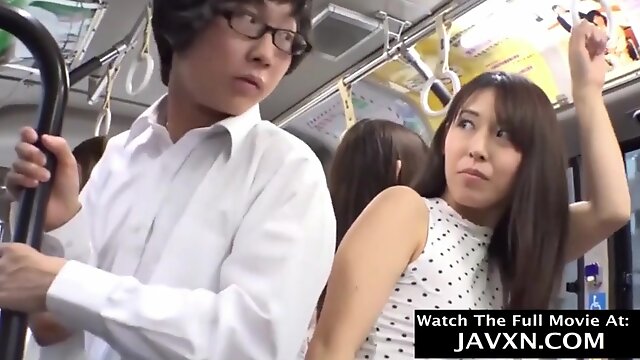 Slutty Japanese Coeds On The Bus - public sex