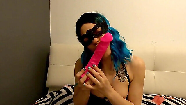 Sexy suck, sucking dildo