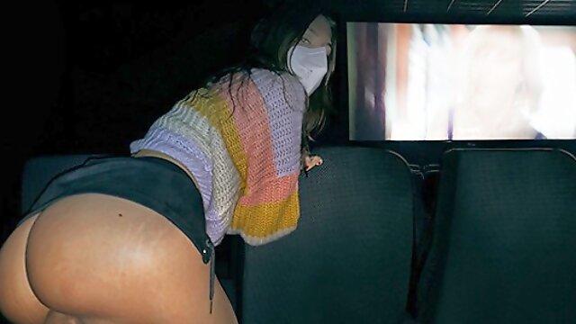 Pandemic Sex at the Movies and Surprise Unprotected Creampie