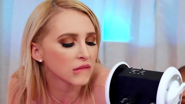 Cute blonde makes ASMR video with the help of his cock