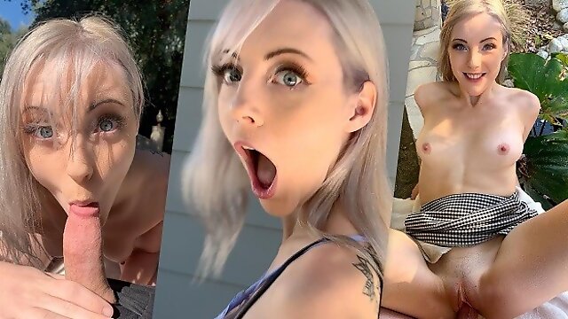 Blonde JAMIE JETT Public Sex after Crashing Porn Set