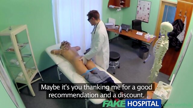 Fake Hospital Doctor offers blonde a discount on new tits