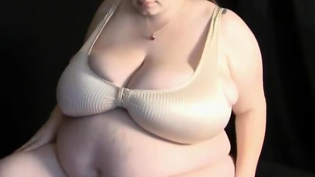 Beautiful fatty with monster tits - amateur BBW teasing solo