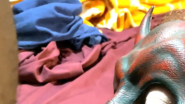 Gay interracial blowjob wearing devil mask - part 2