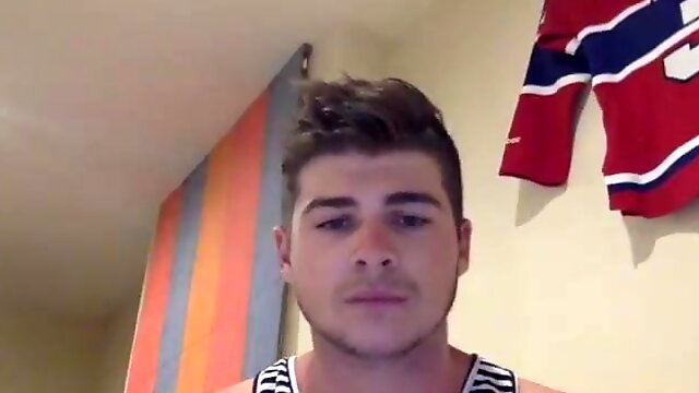 Cute dude play with dildo and jerk off to cum