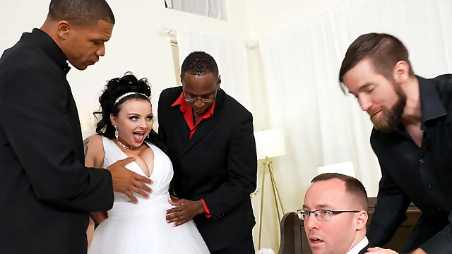 Payton Preslee's Wedding Turns Rough Interracial Threesome 