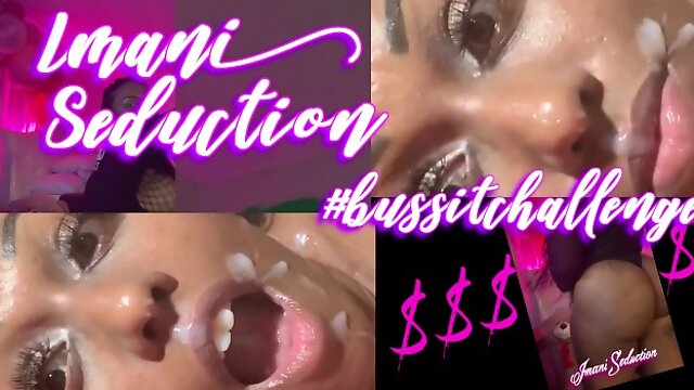 Imani Seduction TikTok bussit challenge - CUMSHOT Creampie Facial Compilation - BUSS IT ALL OVER ME
